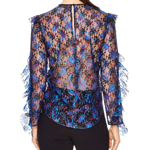 🧵Sandro Benate Printed Lace Top NWOT - Picture 2 of 5